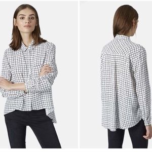 Topshop check print black and white button down